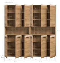 Badezimmer-Set >Ice< in artisan oak - 180x185x30cm (BxHxT)