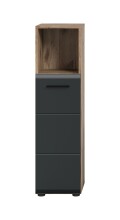 Hochschrank >Ice< in Nox Oak / Schwarz -...