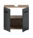 Waschbeckenunterschrank >Ice< in Nox Oak / Schwarz - 60x54x30cm (BxHxT)
