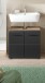 Waschbeckenunterschrank >Ice< in Nox Oak / Schwarz - 60x54x30cm (BxHxT)