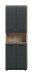 Hochschrank >Ice< in Nox Oak / Schwarz - 60x185x30cm (BxHxT)