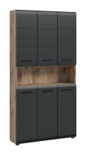 Stauraumschrank >Ice< in Nox Oak / Schwarz -...