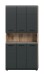 Stauraumschrank >Ice< in Nox Oak / Schwarz - 90x185x30cm (BxHxT)