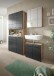 Stauraumschrank >Ice< in Nox Oak / Schwarz - 90x185x30cm (BxHxT)