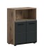 Hochschrank >Ice< in Nox Oak / Schwarz - 60x80x30cm (BxHxT)