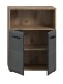 Hochschrank >Ice< in Nox Oak / Schwarz - 60x80x30cm (BxHxT)