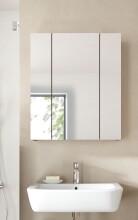 Badezimmerspiegelschrank >Ice< in Nox Oak / Schwarz - 60x70x18cm (BxHxT)