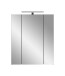 Badezimmerspiegelschrank >Ice< in Nox Oak / Schwarz - 60x70x18cm (BxHxT)