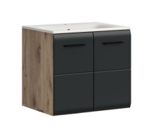 Waschtisch-Set >Ice< in Nox Oak / Schwarz -...