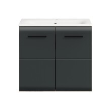 Waschtisch-Set >Ice< in Nox Oak / Schwarz -...