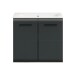 Waschtisch-Set >Ice< in Nox Oak / Schwarz - 60x55x46cm (BxHxT)
