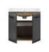 Waschtisch-Set >Ice< in Nox Oak / Schwarz - 60x55x46cm (BxHxT)