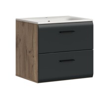 Waschtisch-Set >Ice< in Nox Oak / Schwarz -...