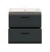 Waschtisch-Set >Ice< in Nox Oak / Schwarz - 60x55x46cm (BxHxT)
