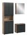 Badezimmer-Set >Ice< in Nox Oak / Schwarz - 135x185x30cm (BxHxT)