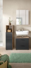 Badezimmer-Set >Ice< in Nox Oak / Schwarz -...