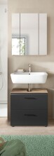 Badezimmer-Set >Ice< in Nox Oak / Schwarz -...