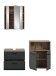 Badezimmer-Set >Ice< in Nox Oak / Schwarz - 135x185x30cm (BxHxT)