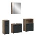 Badezimmer-Set >Ice< in Nox Oak / Schwarz - 180x185x30cm (BxHxT)
