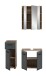 Badezimmer-Set >Ice< in Nox Oak / Schwarz - 105x185x30cm (BxHxT)