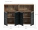 Badezimmer-Set >Ice< in Nox Oak / Schwarz - 120x80x30cm (BxHxT)