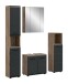 Badezimmer-Set >Ice< in Nox Oak / Schwarz - 150x185x30cm (BxHxT)