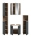 Badezimmer-Set >Ice< in Nox Oak / Schwarz - 150x185x30cm (BxHxT)