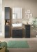 Badezimmer-Set >Ice< in Nox Oak / Schwarz - 150x185x30cm (BxHxT)