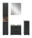 Badezimmer-Set >Ice< in Nox Oak / Schwarz - 150x185x30cm (BxHxT)
