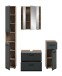 Badezimmer-Set >Ice< in Nox Oak / Schwarz - 150x185x30cm (BxHxT)