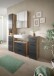 Badezimmer-Set >Ice< in Nox Oak / Schwarz - 150x185x30cm (BxHxT)