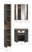 Badezimmer-Set >Ice< in Nox Oak / Schwarz - 105x185x46cm (BxHxT)
