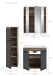 Badezimmer-Set >Ice< in Nox Oak / Schwarz - 105x185x46cm (BxHxT)