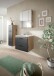 Badezimmer-Set >Ice< in Nox Oak / Schwarz - 60x185x46cm (BxHxT)