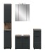 Badezimmer-Set >Ice< in Nox Oak / Schwarz - 150x185x46cm (BxHxT)