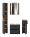 Badezimmer-Set >Ice< in Nox Oak / Schwarz - 150x185x46cm (BxHxT)