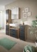 Badezimmer-Set >Ice< in Nox Oak / Schwarz - 150x185x46cm (BxHxT)