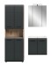 Badezimmer-Set >Ice< in Nox Oak / Schwarz - 135x185x46cm (BxHxT)