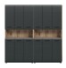 Badezimmer-Set >Ice< in Nox Oak / Schwarz - 180x185x30cm (BxHxT)