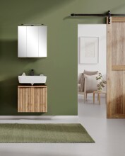 Badmöbel-Set >Nizza< (2-tlg.) in Wotaneiche - 60x35cm (BxT)