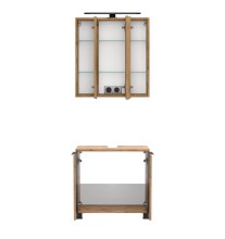 Badmöbel-Set >Nizza< (2-tlg.) in Wotaneiche - 60x35cm (BxT)