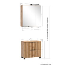 Badmöbel-Set >Nizza< (2-tlg.) in Wotaneiche - 60x35cm (BxT)