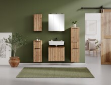 Badmöbel-Set >Nizza< (2-tlg.) in Wotaneiche - 60x35cm (BxT)