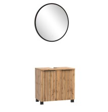 Badmöbel-Set >Nizza< (2-tlg.) in Wotaneiche - 60x35cm (BxT)