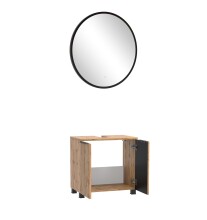 Badmöbel-Set >Nizza< (2-tlg.) in Wotaneiche - 60x35cm (BxT)