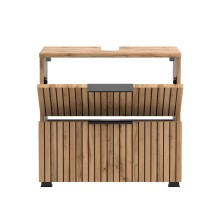 Badmöbel-Set >Nizza< (2-tlg.) in Wotaneiche - 60x35cm (BxT)