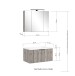 Waschtisch-Set >Nizza< (2-tlg.) in Wotaneiche, schwarz - 80x200x47cm (BxHxT)