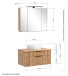 Waschtisch-Set >Nizza< (2-tlg.) in Wotaneiche, schwarz - 80x200x47cm (BxHxT)