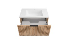Waschtisch-Set >Nizza< (2-tlg.) in Wotaneiche, schwarz - 80x200x47cm (BxHxT)