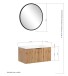 Waschtisch-Set >Nizza< (2-tlg.) in Wotaneiche, schwarz - 80x200x47cm (BxHxT)